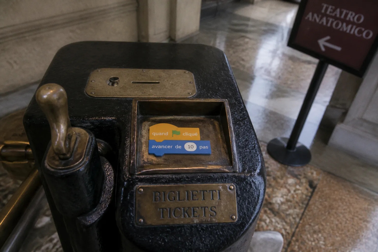 Erreur Scratch : acheter des billets Archiginnasio de Bologne