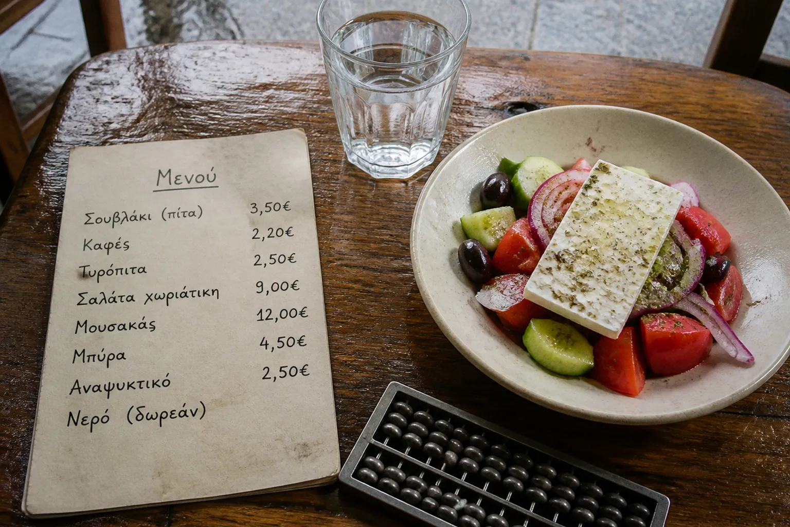 Gastronomie et boissons à Athènes : calcul du prix moyen