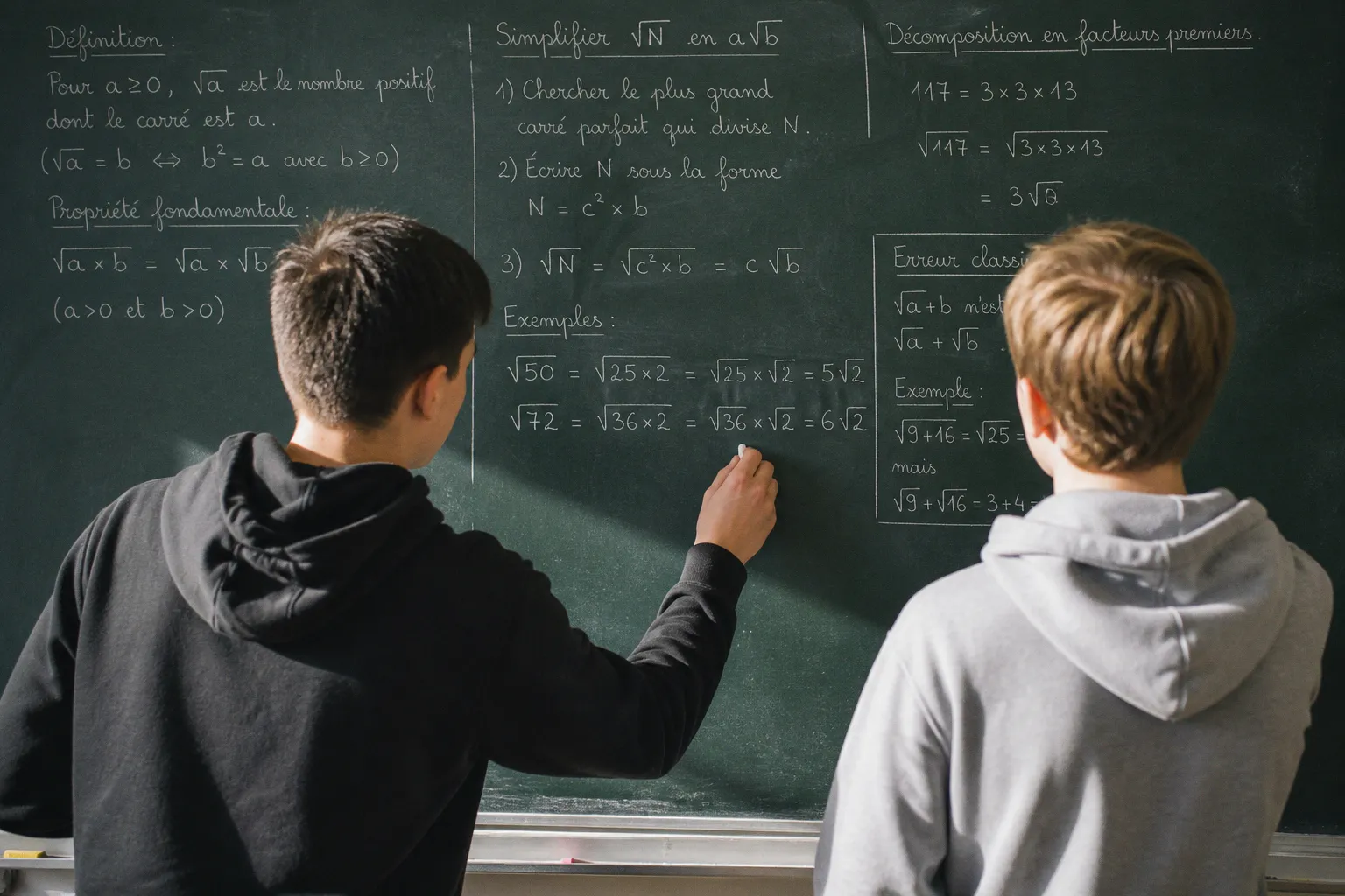 Simplification d'une racine carrée : la méthode pas à pas