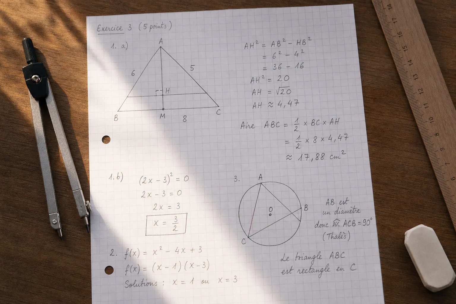 Sujet de brevet de maths : étapes pour le résoudre pas à pas